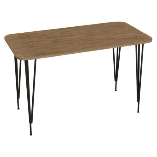 Τραπέζι Polkan pakoworld oak μελαμίνης-μαύρο μέταλλο 120x60x73εκ 321-000031