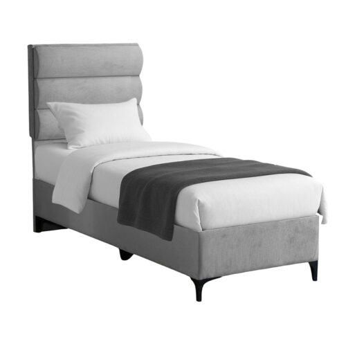 Κρεβάτι Limit pakoworld ύφασμα σε γκρι απόχρωση 90x200εκ 323-000026