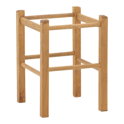 Σκαμπό καφενείου Oligor pakoworld μασίφ ξύλο οξιάς λούστρο καρυδί 34x34x47εκ 325-000007