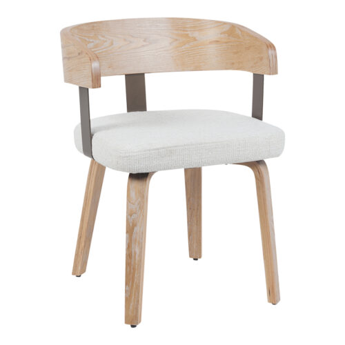 Πολυθρόνα Anesy pakoworld μέταλλο-ξύλο με ύφασμα σε μπεζ απόχρωση 53.5x51x72εκ 332-000036