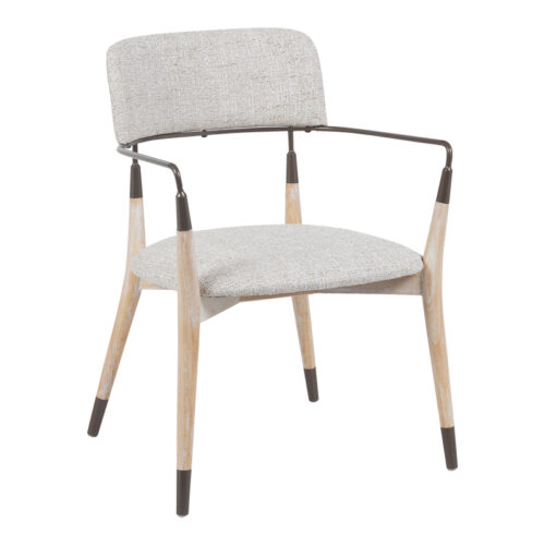 Πολυθρόνα Sentana pakoworld μέταλλο-ξύλο και ύφασμα σε μπεζ-καφέ απόχρωση 56.5x56x79εκ 332-000040