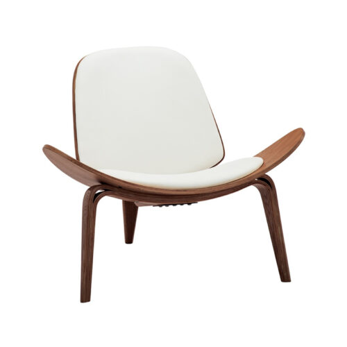 Πολυθρόνα Vilma pakoworld PU μπεζ- plywood καρυδί 90x76.5x74.5εκ 332-000048