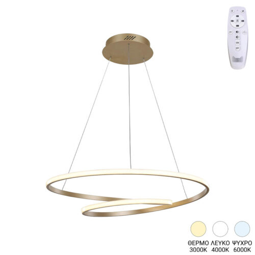 Φωτιστικό οροφής Rexon pakoworld led μέταλλο χρυσό Φ49x12εκ 342-000102