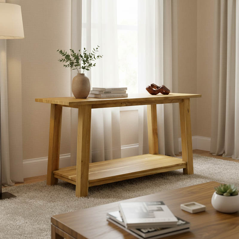 Κονσόλα Decoza pakoworld teak ξύλο σε φυσική απόχρωση 140x40x80εκ 343-000086