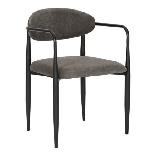 Πολυθρόνα Kalone pakoworld ύφασμα σε ανθρακί απόχρωση 56x55x78εκ 350-000027