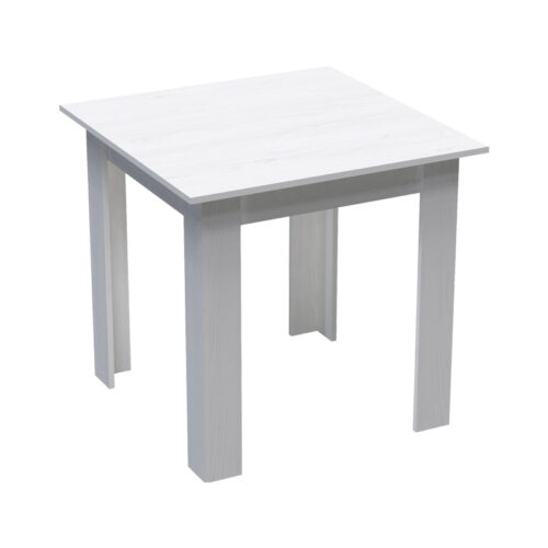 Τραπέζι Manka I pakoworld σε λευκή απόχρωση 80x80x77εκ 361-000005