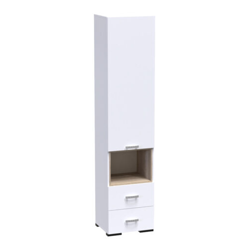 Βιτρίνα-στήλη Toscana pakoworld σε λευκή απόχρωση 50x42x222.5εκ 361-000023