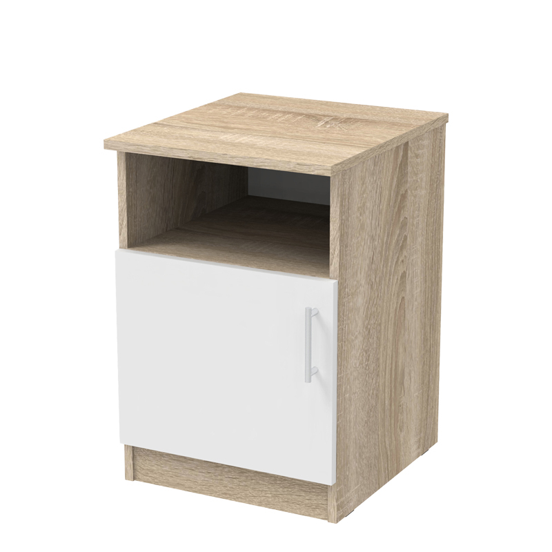Κομοδίνο Galdi pakoworld σε sonoma-λευκή απόχρωση 40x45x60εκ 361-000035