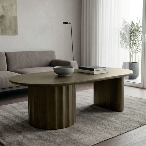 Τραπέζι σαλονιού Flute pakoworld wenge μασίφ ξύλο μάνγκο 130x65x40εκ 372-000030