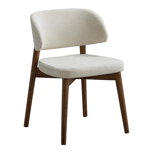 Καρέκλα Siena pakoworld rubberwood σε καρυδί-εκρού απόχρωση 48x50x81εκ 381-000001