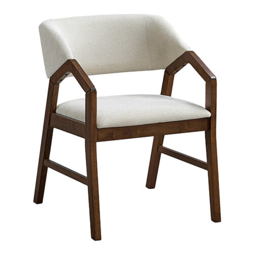 Πολυθρόνα Livia pakoworld rubberwood σε καρυδί-εκρού απόχρωση 47.5x54.5x78εκ 381-000003