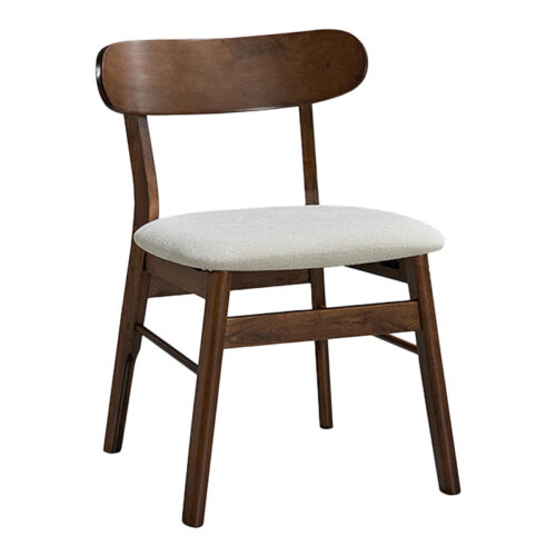 Καρέκλα Cairo pakoworld rubberwood σε καρυδί-εκρού απόχρωση 47x47x76εκ 381-000006