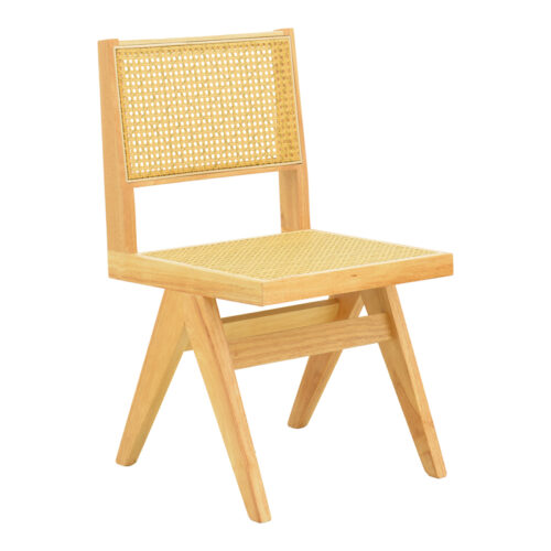 Καρέκλα Winslow pakoworld rubberwood-rattan σε φυσική απόχρωση 46x58x80εκ 382-000012