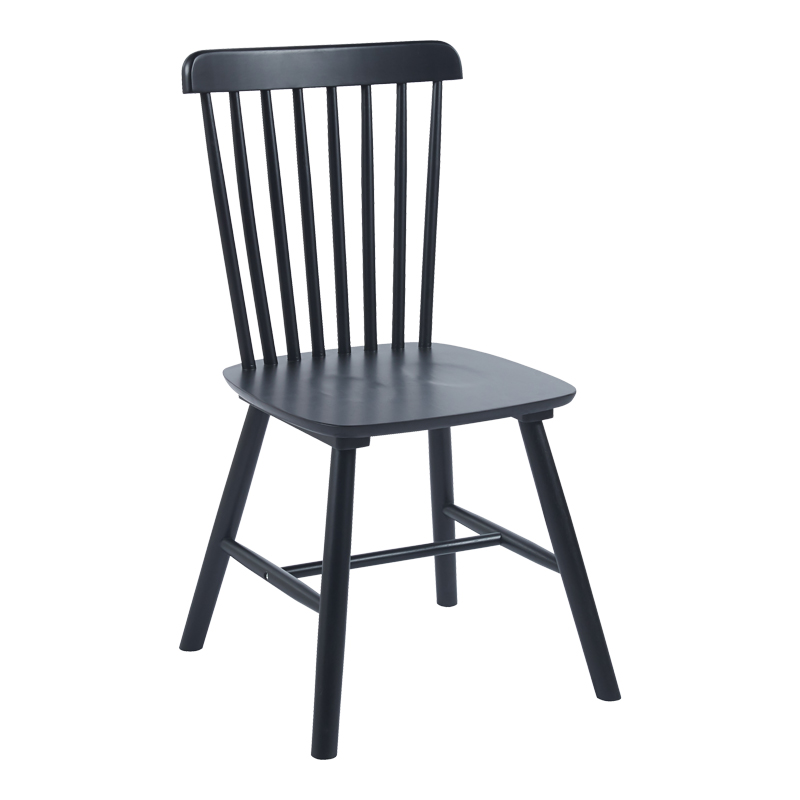 Καρέκλα Bristol pakoworld rubberwood σε μαύρη απόχρωση 45x51x86εκ 382-000017