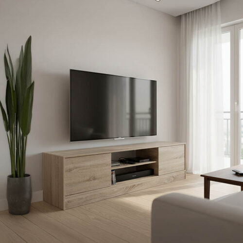 Έπιπλο τηλεόρασης Sasa pakoworld σε sonoma απόχρωση 150x35x41.5εκ 383-000032