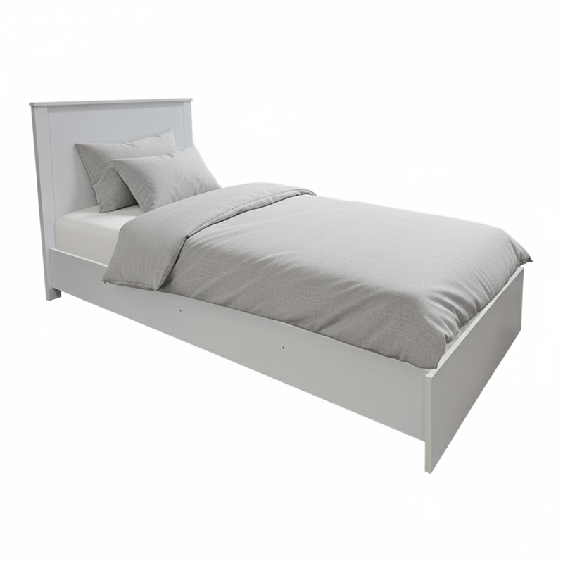 Κρεβάτι Athos pakoworld σε λευκή απόχρωση 90x190εκ 383-000089