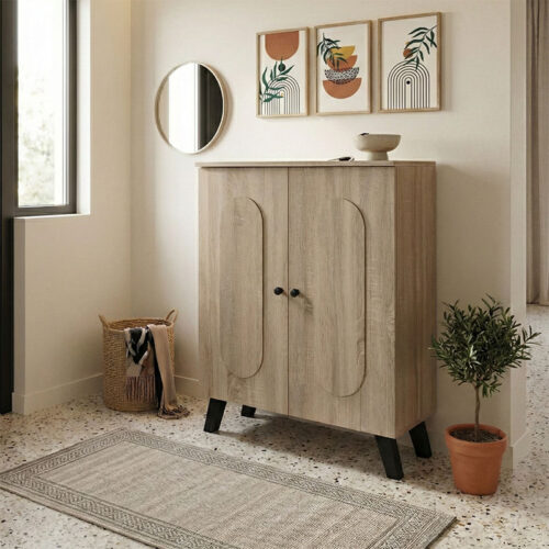 Παπουτσοθήκη-ντουλάπι Cathi pakoworld sonoma 80x34x95εκ 383-000115
