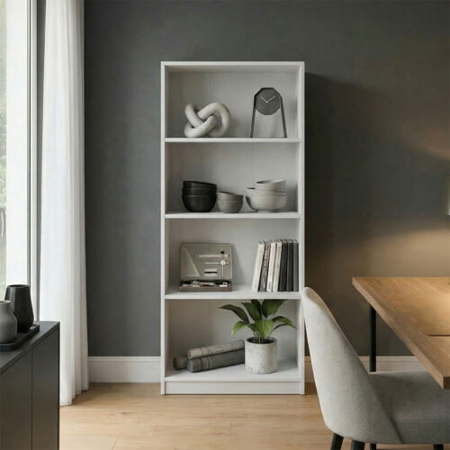 Βιβλιοθήκη Kendy pakoworld λευκό 60x30x167εκ 383-000124