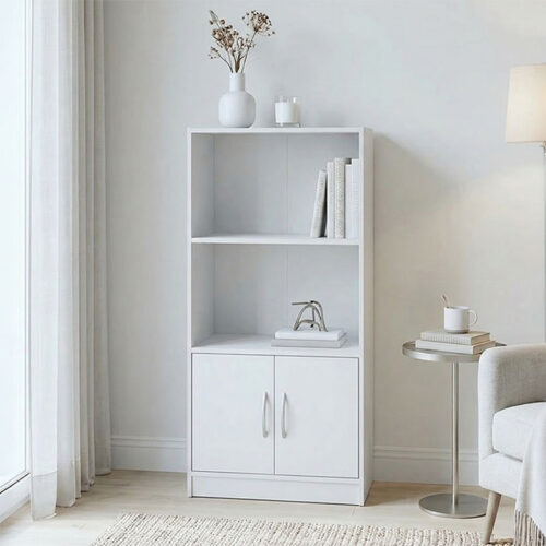 Βιβλιοθήκη Tekaro pakoworld λευκή 60x30x120εκ 383-000156