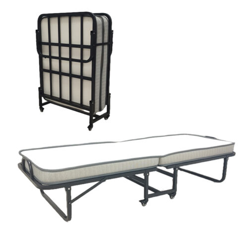 Ράντζο-κρεβάτι με στρώμα 10εκ Kamu pakoworld μαύρο 75x190εκ 386-000003