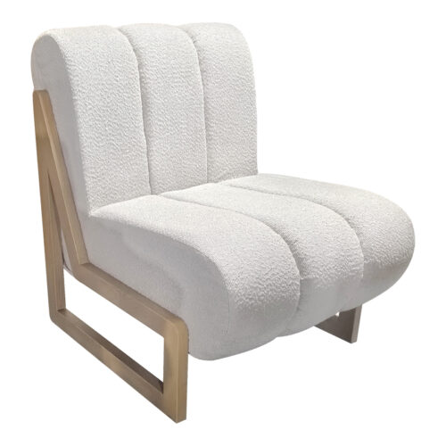 Πολυθρόνα Cocoon pakoworld ύφασμα σε λευκή -πόδια σε φυσική απόχρωση 65x75x77εκ 392-000007