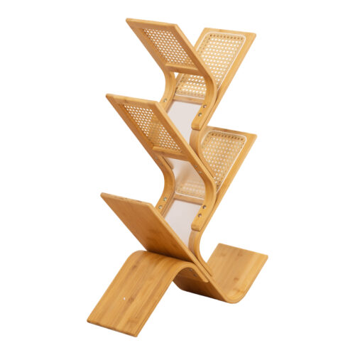 Βιβλιοθήκη Tome pakoworld μπαμπού σε φυσική απόχρωση 63x20x92εκ 408-000018