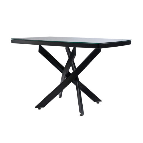 Tραπέζι Orion Μαύρο με Διάφανη επιφάνεια 135 x 80 x 75cm 100-087 Varossi