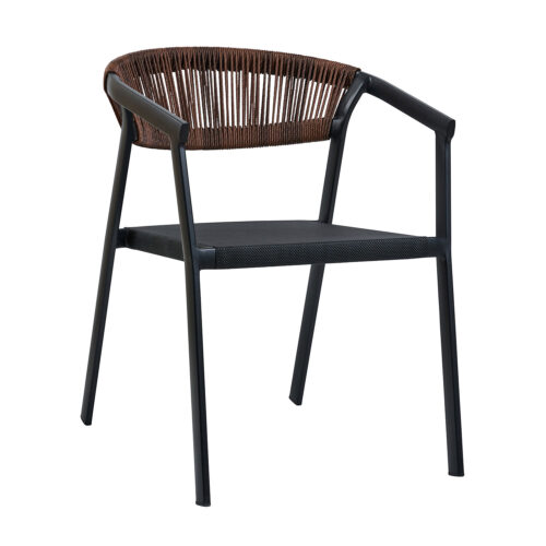 Πολυθρόνα Cactus-TX καφέ με μαύρο σκελετό 57 x 64.5 x 76cm 900-316 Varossi