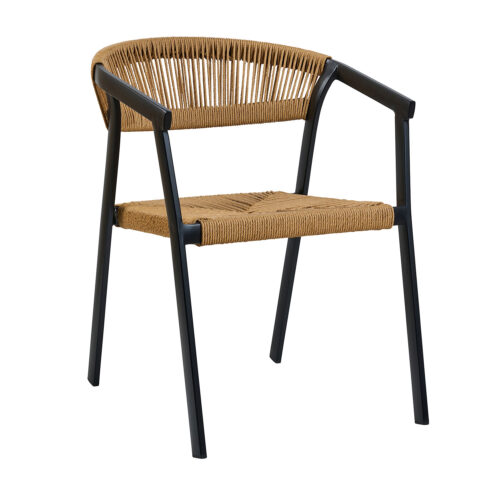 Πολυθρόνα Cactus φυσικό με μαύρο σκελετό 57 x 64.5 x 76cm 900-319 Varossi