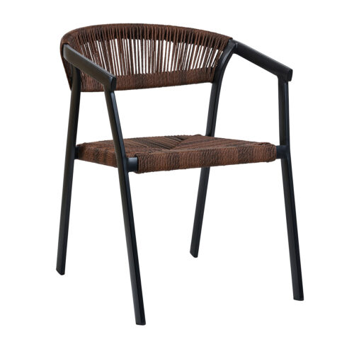 Πολυθρόνα Cactus καφέ με μαύρο σκελετό 57 x 64.5 x 76cm 900-320 Varossi