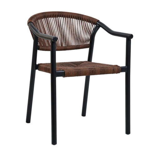 Πολυθρόνα Aloha καφέ με μαύρο σκελετό 55.5 x 60.5 x 77.5cm 900-323 Varossi