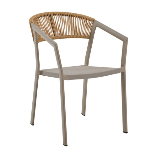 Πολυθρόνα Beluga Φυσικό με Μόκα Σκελετό 56 x 60 x 80cm 900-325 Varossi