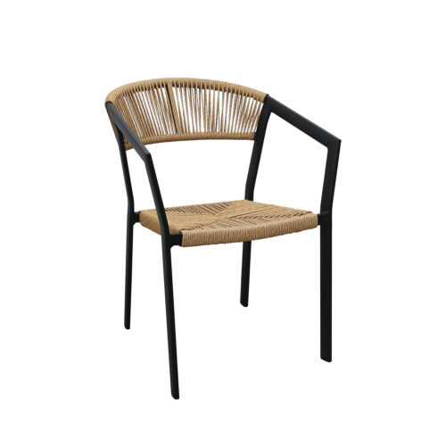 Πολυθρόνα Beluga-R Φυσικό με Μαύρο Σκελετό 56 x 60 x 80cm 900-333 Varossi