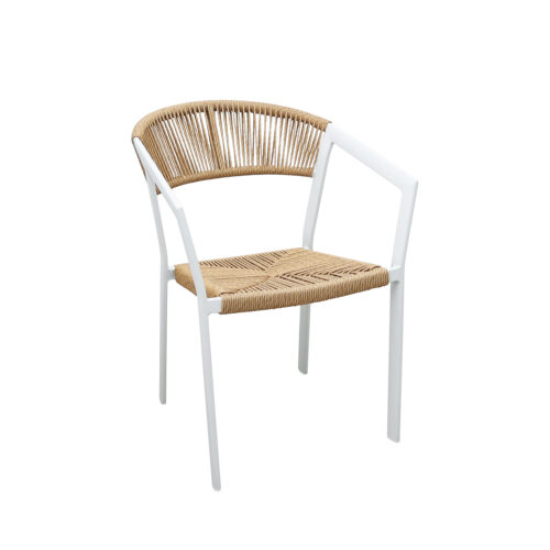 Πολυθρόνα Beluga-R Φυσικό με Λευκό Σκελετό 56 x 60 x 80cm 900-334 Varossi