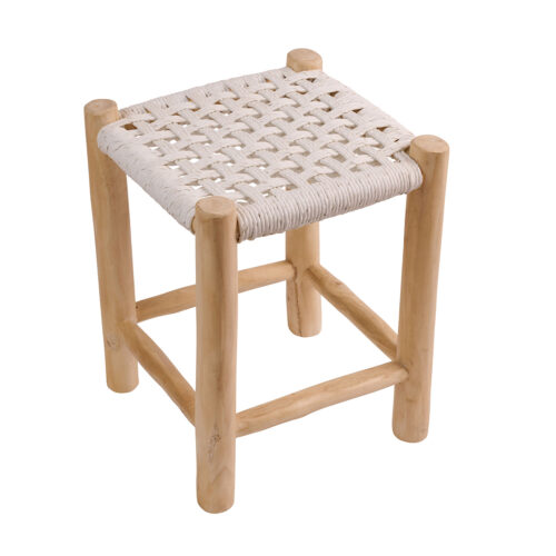 Σκαμπό Noor λευκό 35 x 35 x 47cm 901-034 Varossi