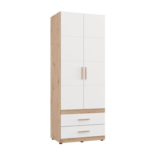 ΝΤΟΥΛΑΠΑ DILLON 2K2F h207 ARTISAN OAK-ΛΕΥΚΟ 79x52x208εκ