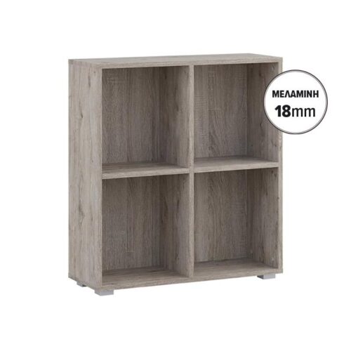 ΒΙΒΛΙΟΘΗΚΗ-ΡΑΦΙΕΡΑ Fylliana Smart 4P 18 GREY OAK ΧΡΩΜΑ 74x29x76εκ