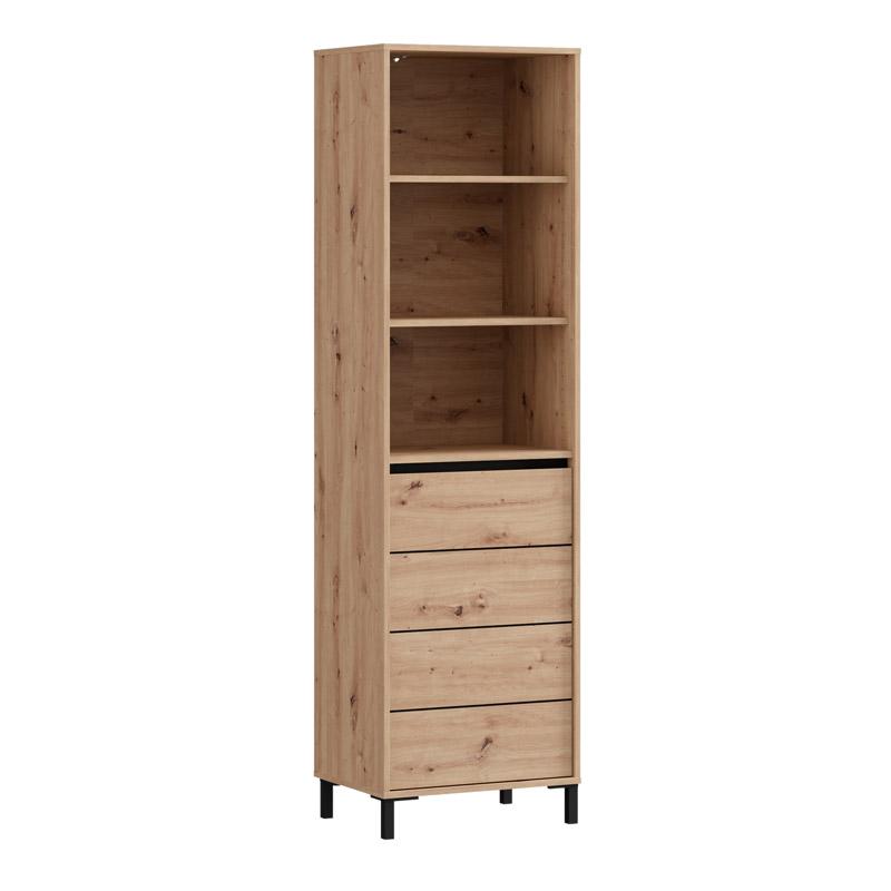 ΒΙΤΡΙΝΑ MARRON 1K1V POP 193 ARTISAN-ΜΑΥΡΟ ΜΑΤ 55x40x193εκ