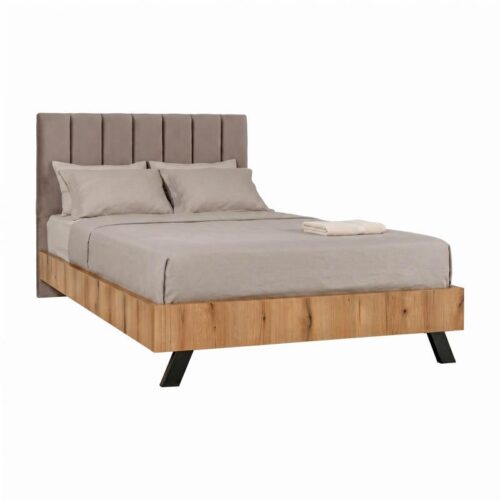 ΚΡΕΒΑΤΙ Fylliana Lorenzo TAUPE ΧΡΩΜΑ 103x214x118εκ (90x200)
